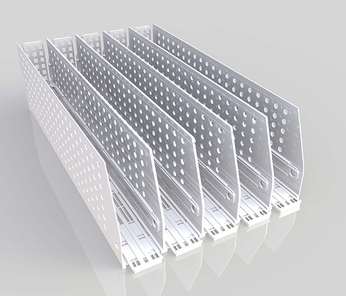 EZ Pull Yogurt Shelf System, 5 rows, Henschel